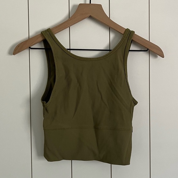 Lululemon Power Pivot Ribbed Tank Green - Picture 1 of 2